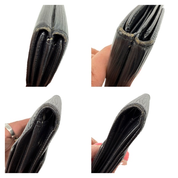 Louis Vuitton Elise Compact Wallet Black Epi Leather Vintage 1992 Authentic - Picture 13 of 17